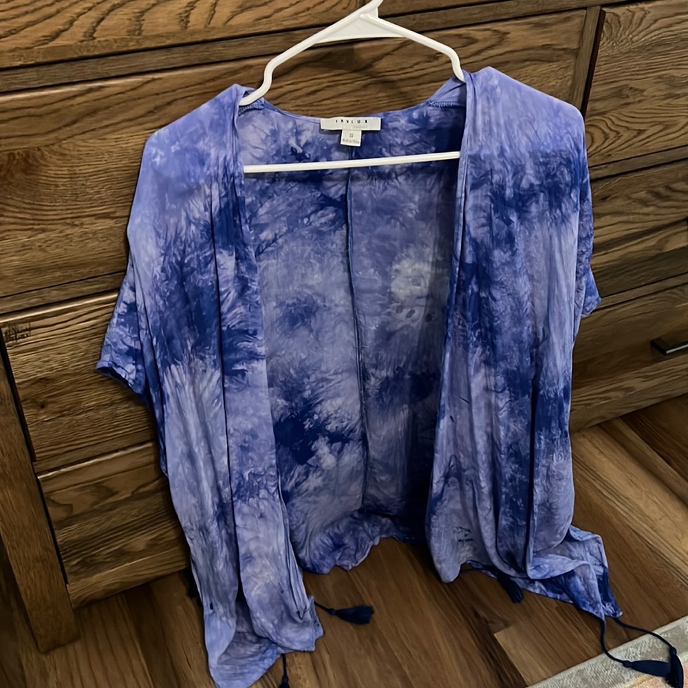 Blue tie dyed kimono